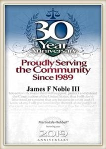 30 Year Anniversary | Proudly Serving The Community Since 1989 | James F Noble III | Honoring Your | 2019 Anniversary
